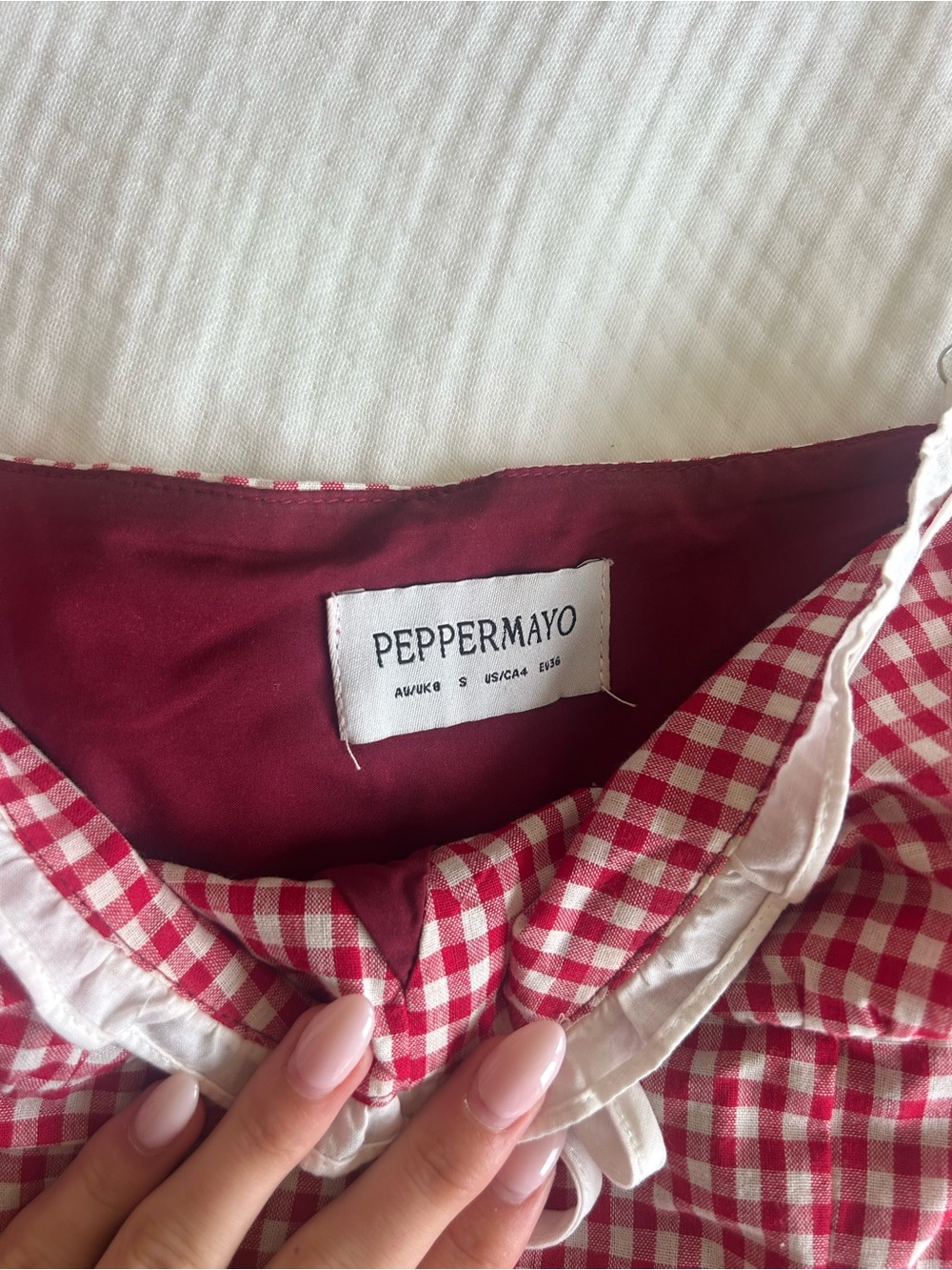 Peppermayo White Mini Skirt with Lace Trim - Picture 3 of 5